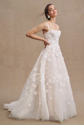 Willowby by Watters Abigail Square-Neck A-Line Appliqué Wedding Gown