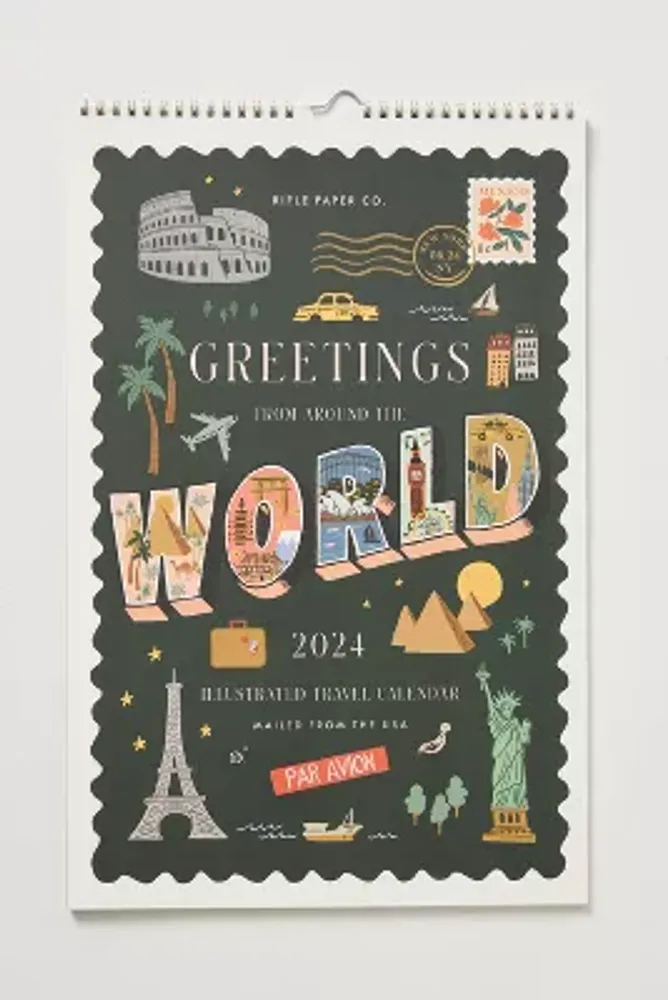 Rifle Paper Co. 2024 Greetings from Around the World Wall Calendar