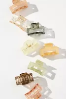Mini Rectangle Claw Hair Clips, Set of 8