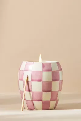 Paddywax Checkmate Lavender Mimosa Porcelain Jar Candle