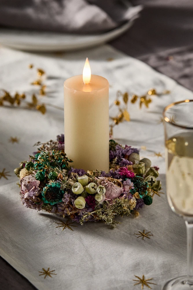 Mini Preserved Holly, Eucalyptus + Phalaris Wreath