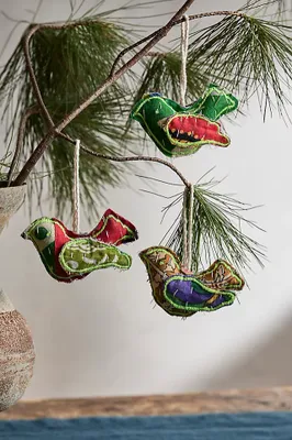 Bird Kantha Ornaments, Set of 3