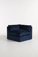 Milou Oxford Blue Chenille Modular Corner Chair