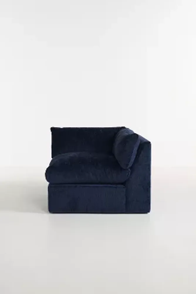 Milou Oxford Blue Chenille Modular Corner Chair