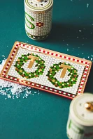 Festive Tile Handpainted Stoneware Salt & Pepper Shakers