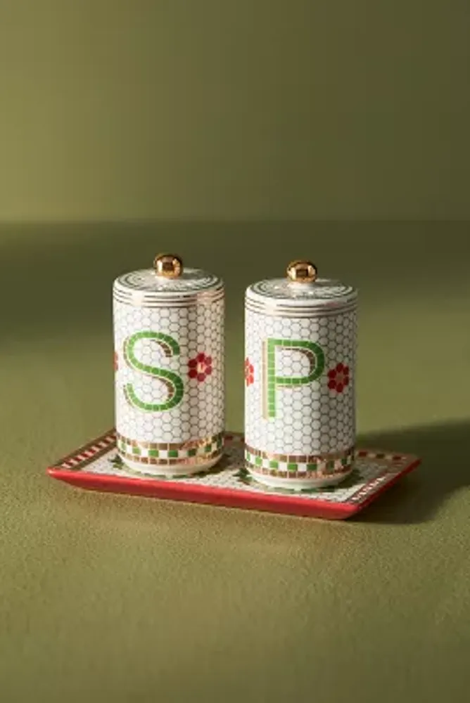 Festive Bistro Tile Salt & Pepper Shakers