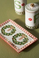 Festive Tile Handpainted Stoneware Salt & Pepper Shakers