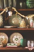 Festive Tile Handpainted Stoneware Butter Dish