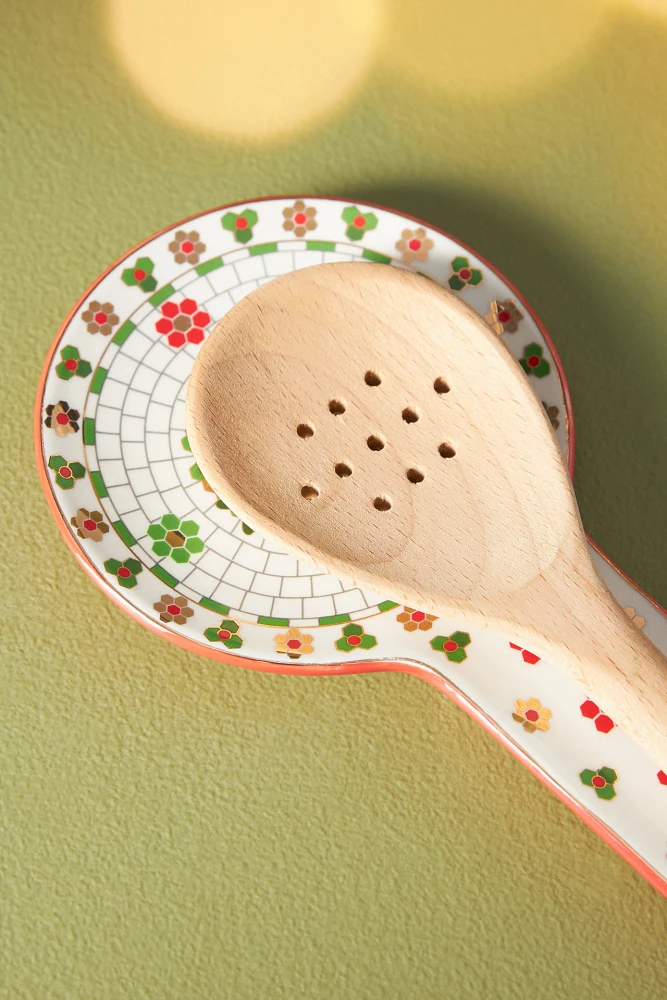 Festive Bistro Tile Spoon Rest