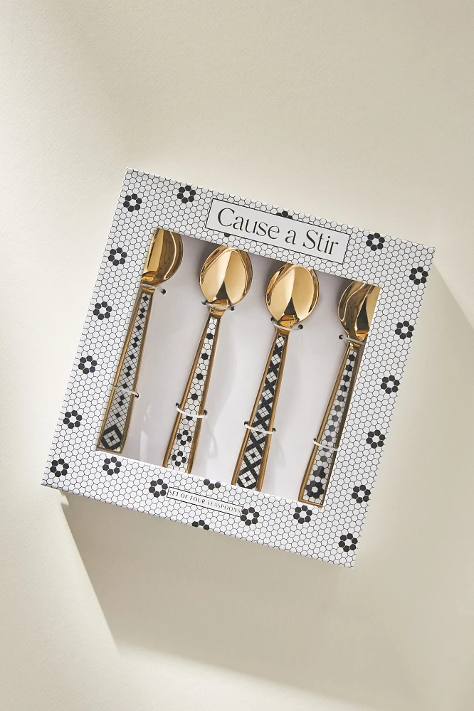 Bistro Tile Teaspoons, Set of 4