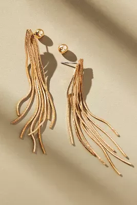Snake Chain Fringe Waterfall Earrings