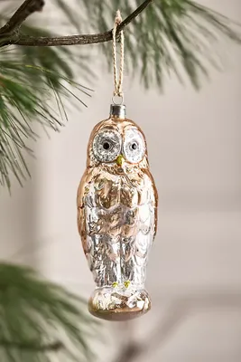 Standing Owl Glass Ornament