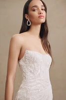 Wtoo by Watters Brooks Strapless Beaded Tulle Wedding Gown