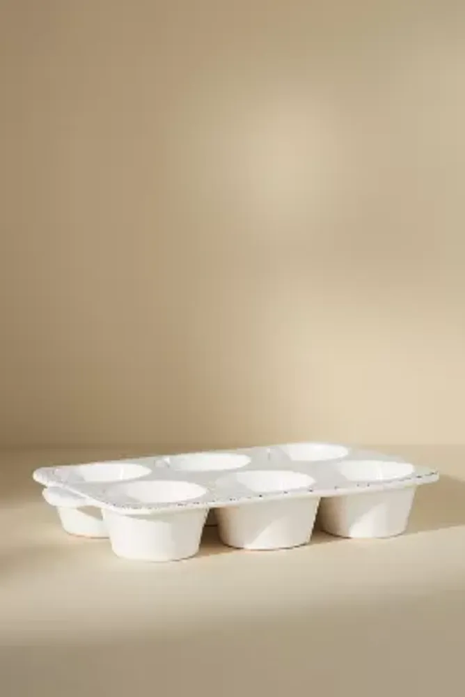 Vietri Lastra Muffin Tin - White