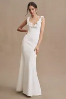 Wtoo by Watters Willa V-Neck Sheath Wedding Gown