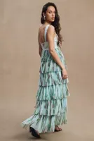 Hutch Mariah Tiered Tulle Sweetheart Column Gown