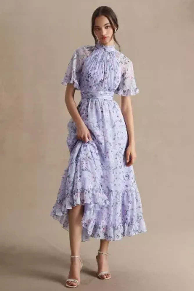 high neck ruffle collar dress - Google Search