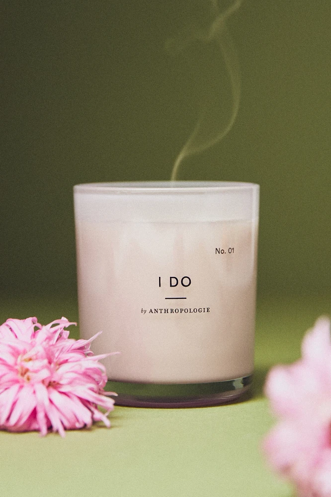 Nostalgia Floral "I Do" Glass Candle