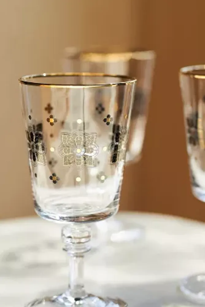 Bistro Tile Wine Glasses, Set of 4