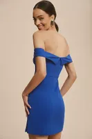 BHLDN Maci Off-The-Shoulder Stretch Crepe Mini Dress