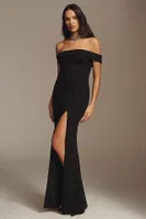 BHLDN Daniella Off-The-Shoulder Stretch Crepe Maxi Gown