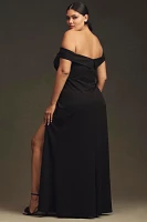 BHLDN Daniella Off-The-Shoulder Stretch Crepe Maxi Gown