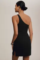 BHLDN Emilia One-Shoulder Stretch Crepe Mini Dress