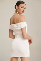 MISHA Judi Off-The-Shoulder Draped Mini Dress