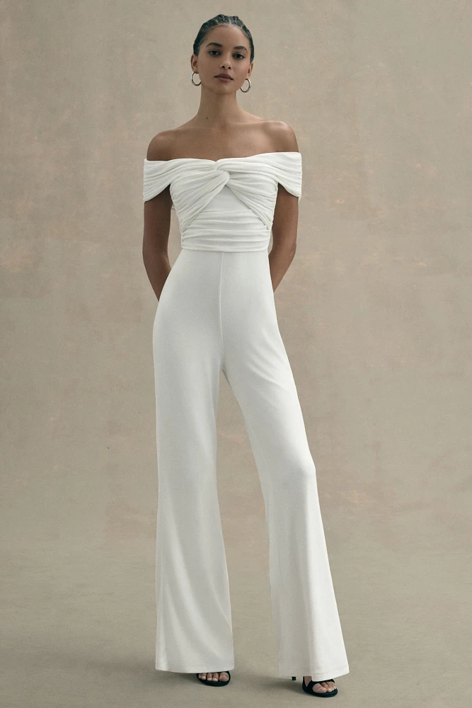 MISHA Aisla Off-The-Shoulder Twist-Front Jumpsuit