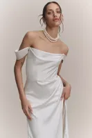 Jenny by Yoo Viviana Off-The-Shoulder Cowl-Neck Wedding Gown