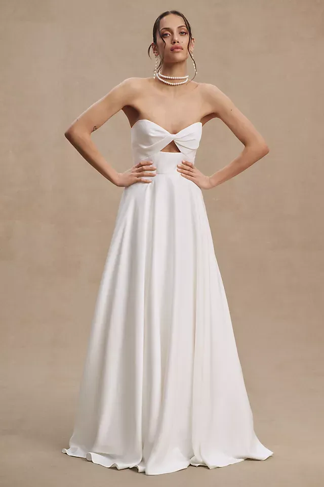 Jenny Yoo Naomi Strapless Crepe Wedding Gown