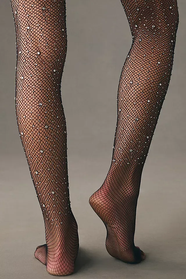 White Bow Cutout Fishnet Tights