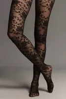 By Anthropologie Lace Rosette Tulle Tights