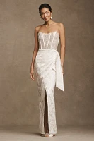 V. Chapman Jeanine Strapless Corset Wrap Gown