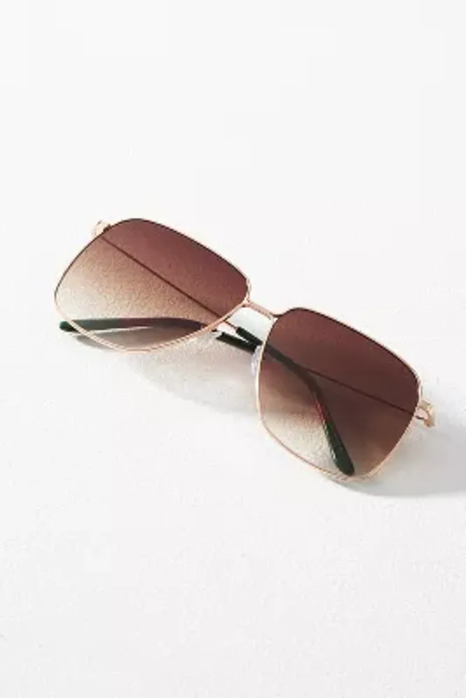 By Anthropologie Square Aviator Sunglasses