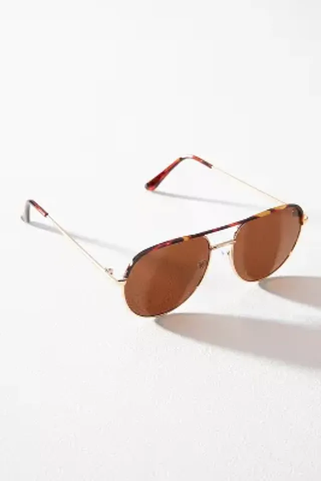 By Anthropologie Square Aviator Sunglasses