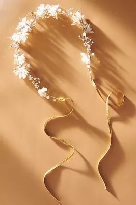 Twigs & Honey Dreamy Crystal Burst and Silk Blossom Bridal Crown
