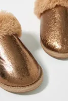By Anthropologie Metallic Scuff Slippers