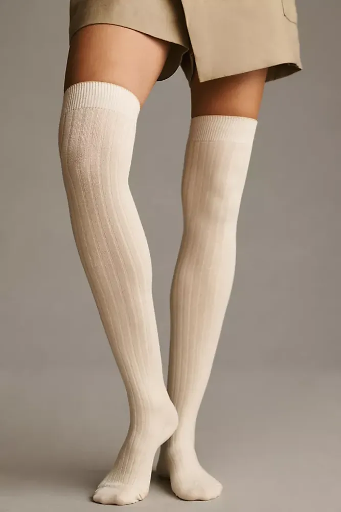 By Anthropologie Over-The-Knee Ribbed Socks