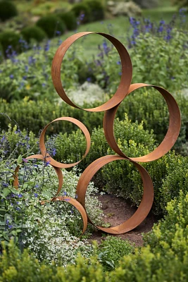 Weathering Steel Rings Garden Structure