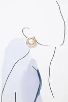 Wire Ripple Pearl Earrings