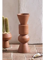 Tall Geo Terracotta Planter