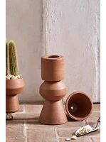 Tall Geo Terracotta Planter