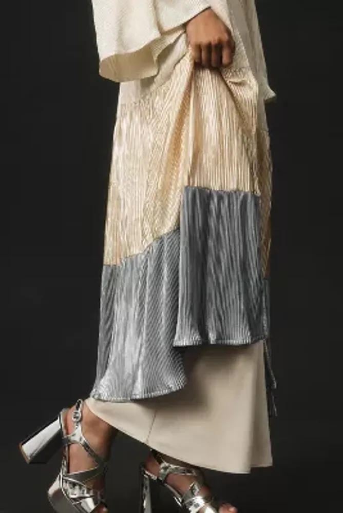 By Anthropologie Pleated Colorblock Kimono