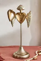 Gilded Winged Heart Locket on Stand