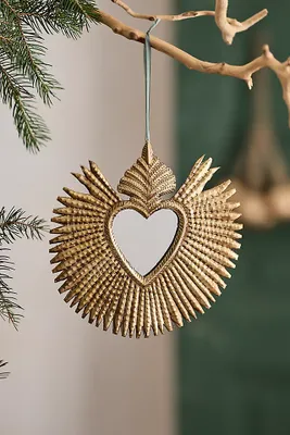 Gilded Mirrored Heart Ornament