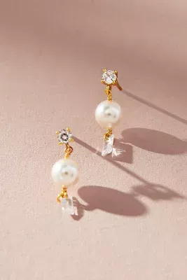 Embellished Pearl Drop Earrings