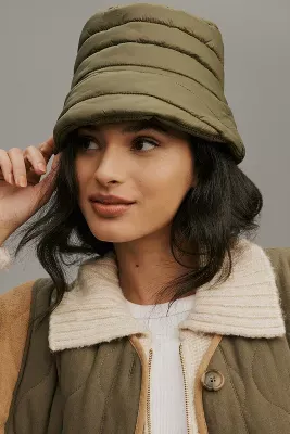 By Anthropologie Puffer Bow Bucket Hat