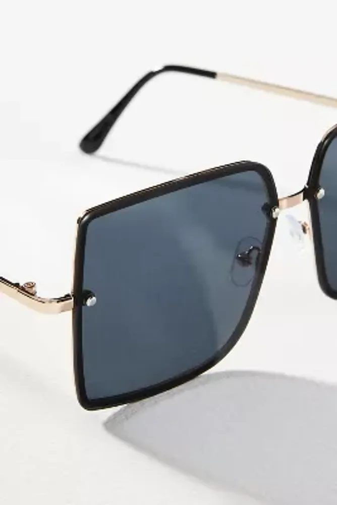 Oversized Metal Square Sunglasses