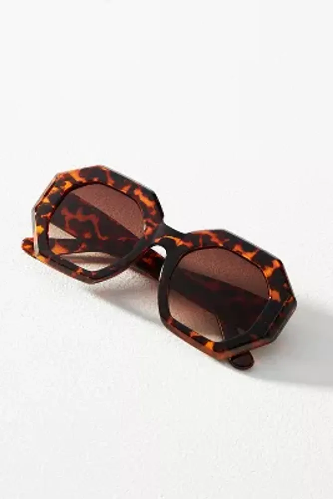 Chunky Geometric Tortoiseshell Sunglasses